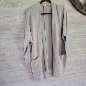 Donni Anthropologie Sandwash Ribbed Cardigan Open Sweater Jacket OSFM
